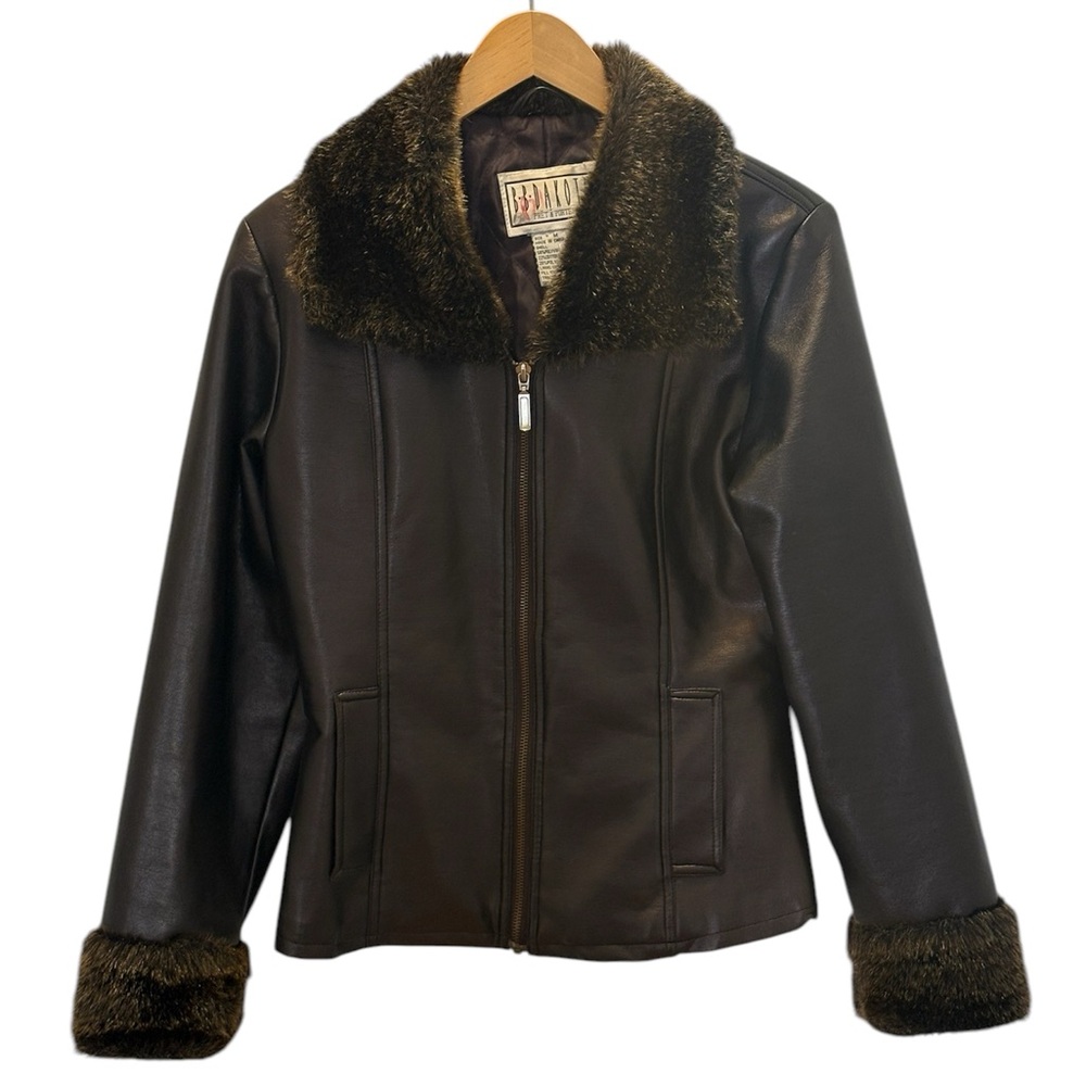 vtg bb dakota Womens Brown penny lane jacket Y2K Faux Leather Size Medium Boho - Picture 2 of 16